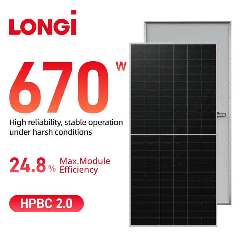 LONGi Himo X10 Single Glass 640-670w LR7-72HVH Solar Panel