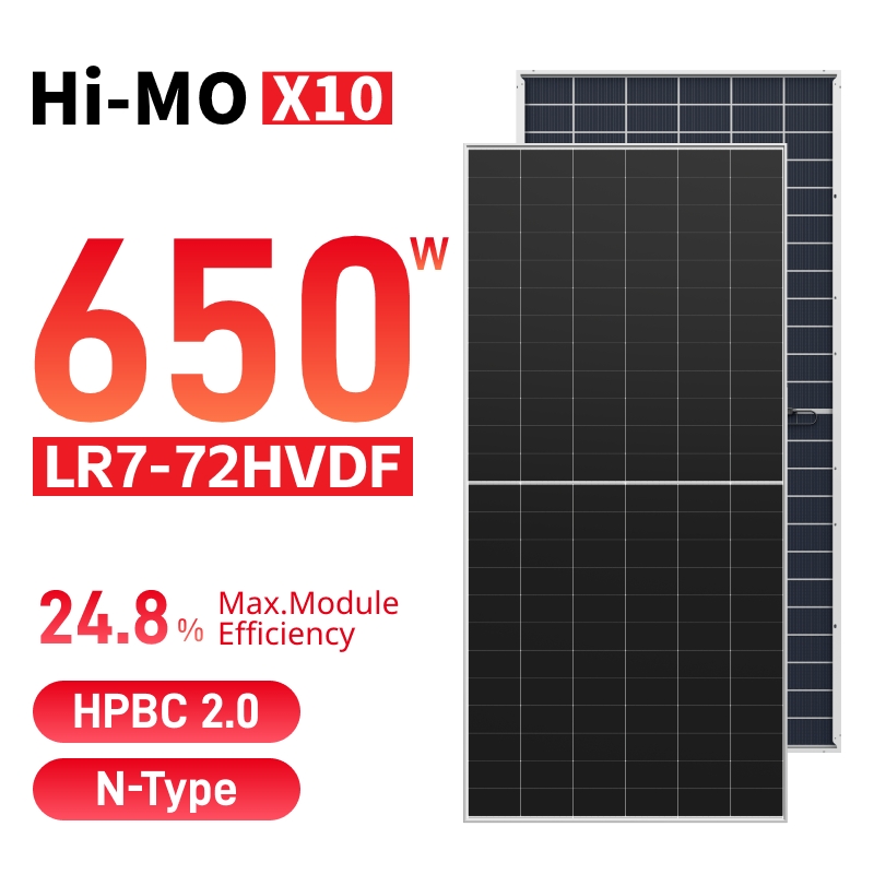 LONGi Hi-MO X10 Guardian Anti-Dust 640-670W LR7-72HVDF Bifacial Dual Glass HPBC 2.0 Solar Panel